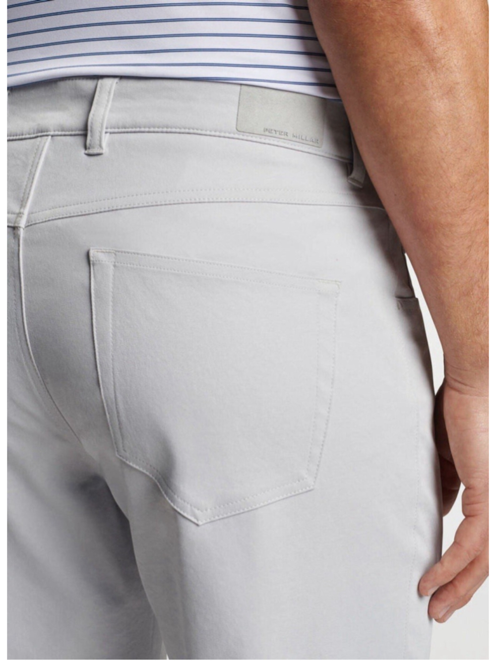 Peter Millar EB66 Performance 5-pockets Pants Mens 32x30 Light Gray Golf Stretch